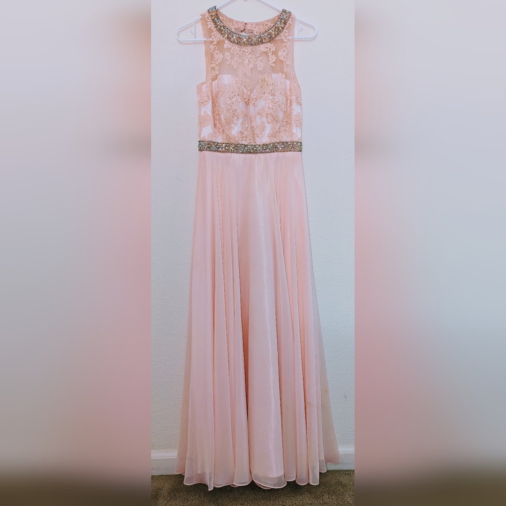 Peach Formal Dress w/ Embroidery